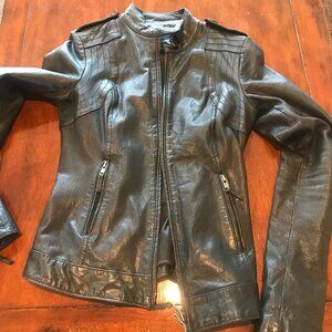 Rachel Zoe Biker Black AWESOME 100% leather jacket
